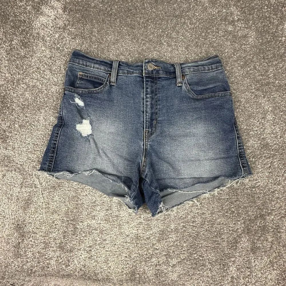 Levis Signature Heritage High Rise Shorts Womens 4 (29x3) Blue Denim Cut Off